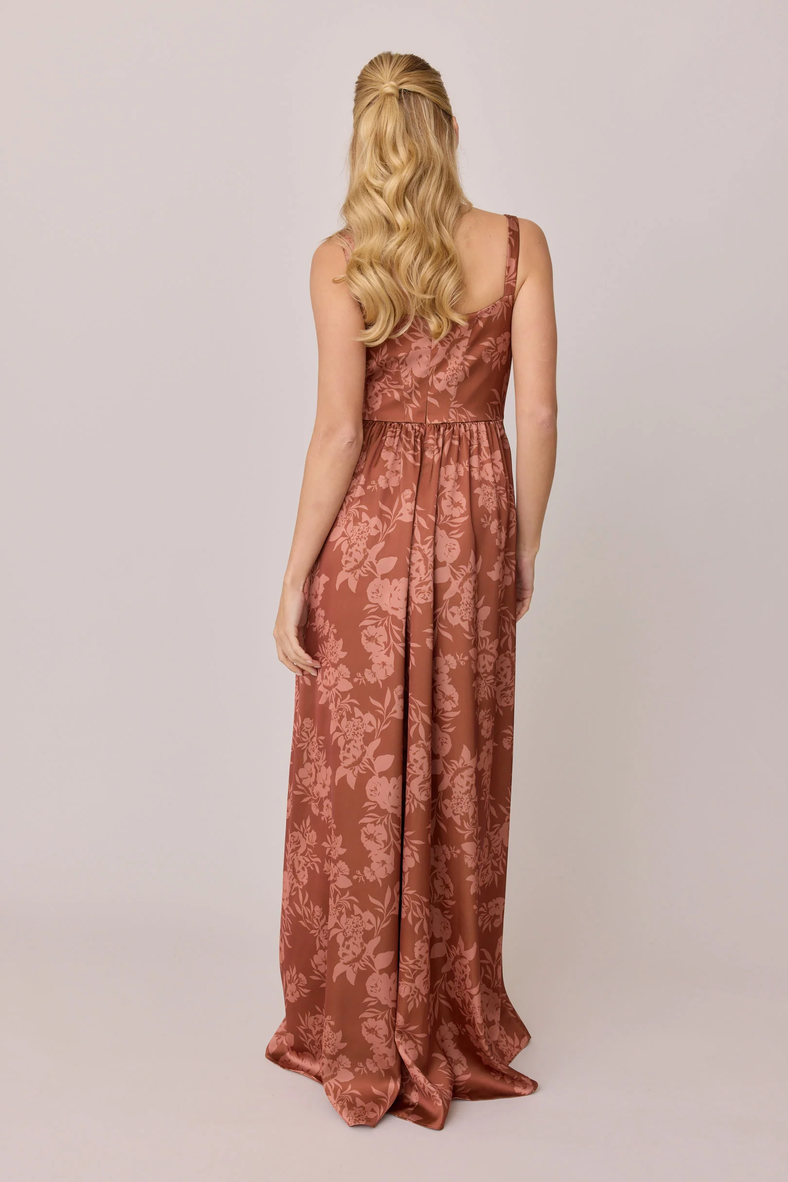 Whitney Satin Floral Print Dress | Made To Order - Image 89