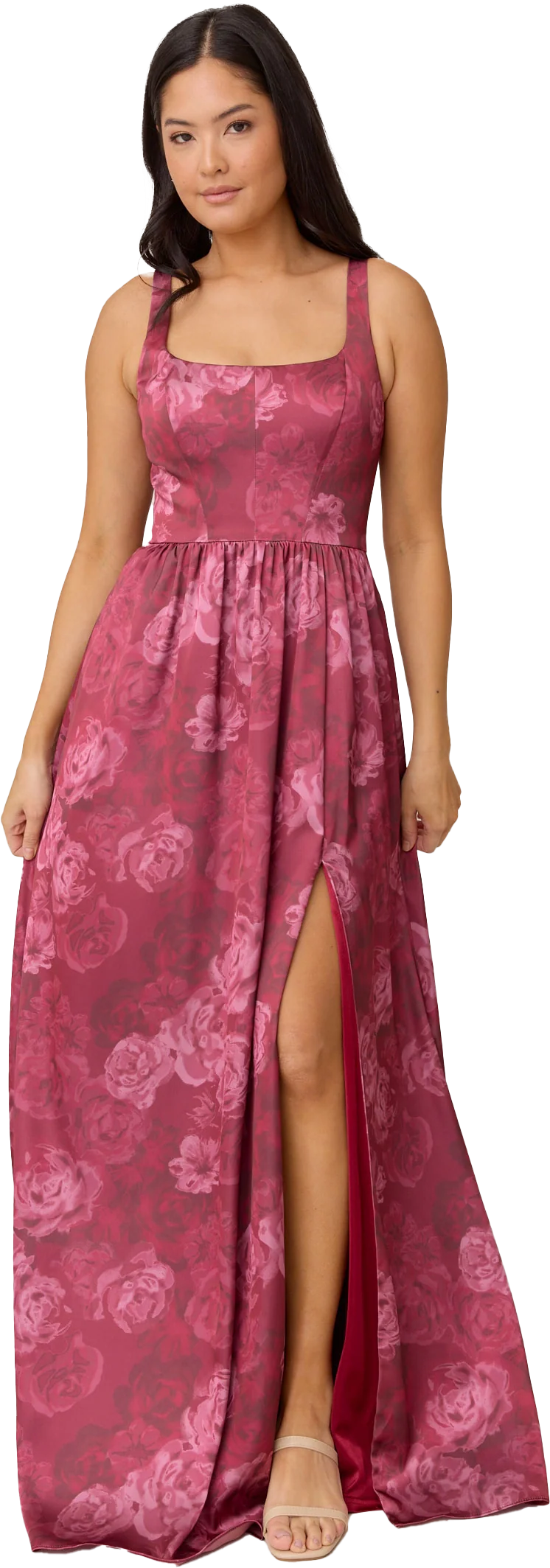 Whitney Satin Floral Print Dress | Made To Order - Image 94