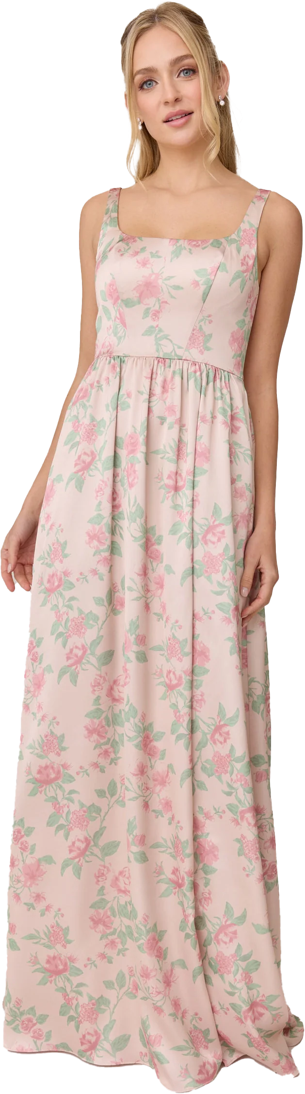 Whitney Satin Floral Print Dress | Made To Order - Image 95